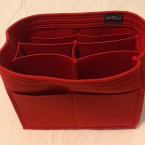 Samorga felt Organizer for Large Mansur Gavriel Bucket bag red/flamma